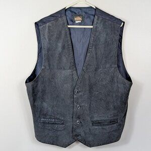 Vintage Greatland Apparel Blue Leather Vest